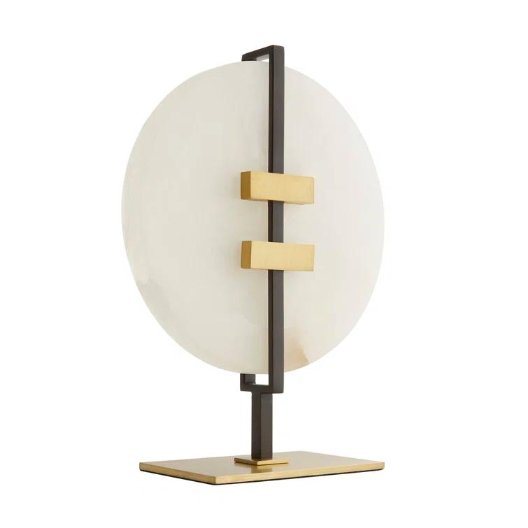 White Alabaster and Brass Art Deco Sculpture