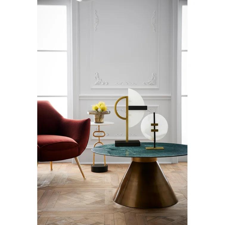 White Alabaster and Brass Art Deco Sculpture