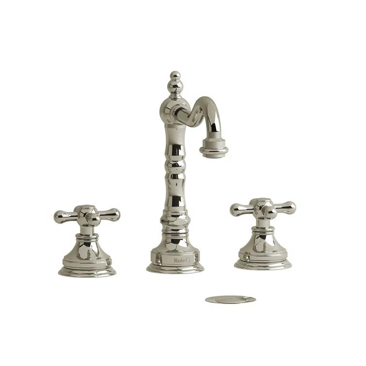 Riobel RT08+PN Retro™ Widespread Lavatory Faucet with Drain Assembly