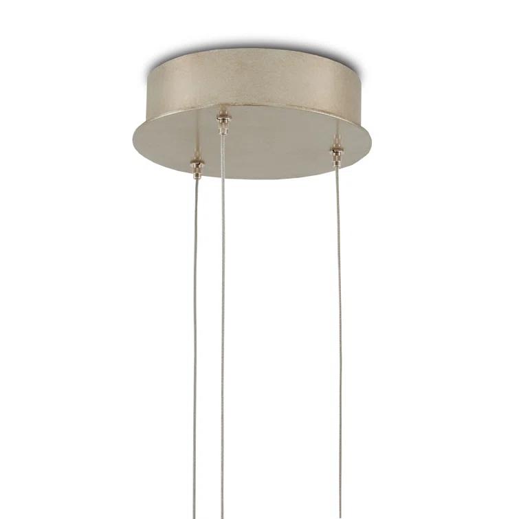 Silver Rattan Tear Drop 3-Light LED Island Pendant
