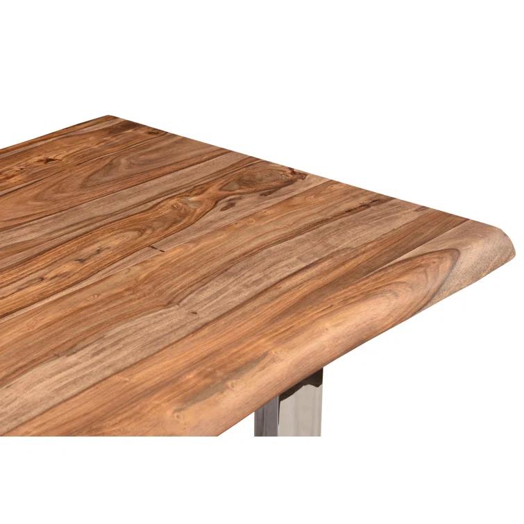 Aabriella 80'' Wood and Metal Rectangular Dining Table