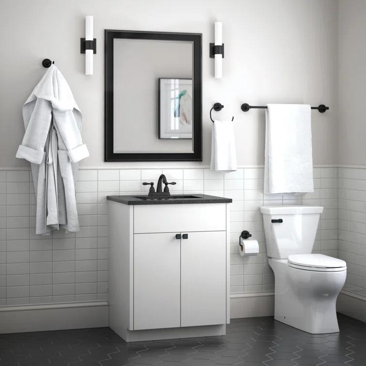 Voisin Round Open Towel Ring Bath Hardware Accessory in Matte Black