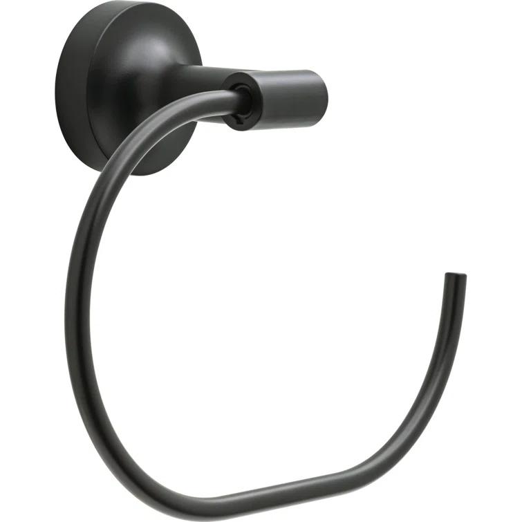 Voisin Round Open Towel Ring Bath Hardware Accessory in Matte Black