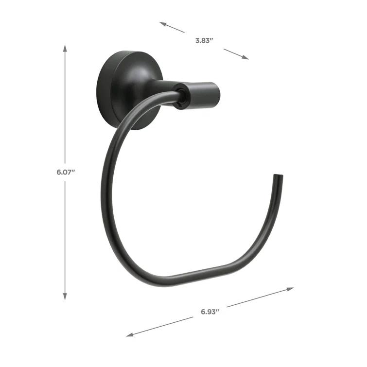 Voisin Round Open Towel Ring Bath Hardware Accessory in Matte Black