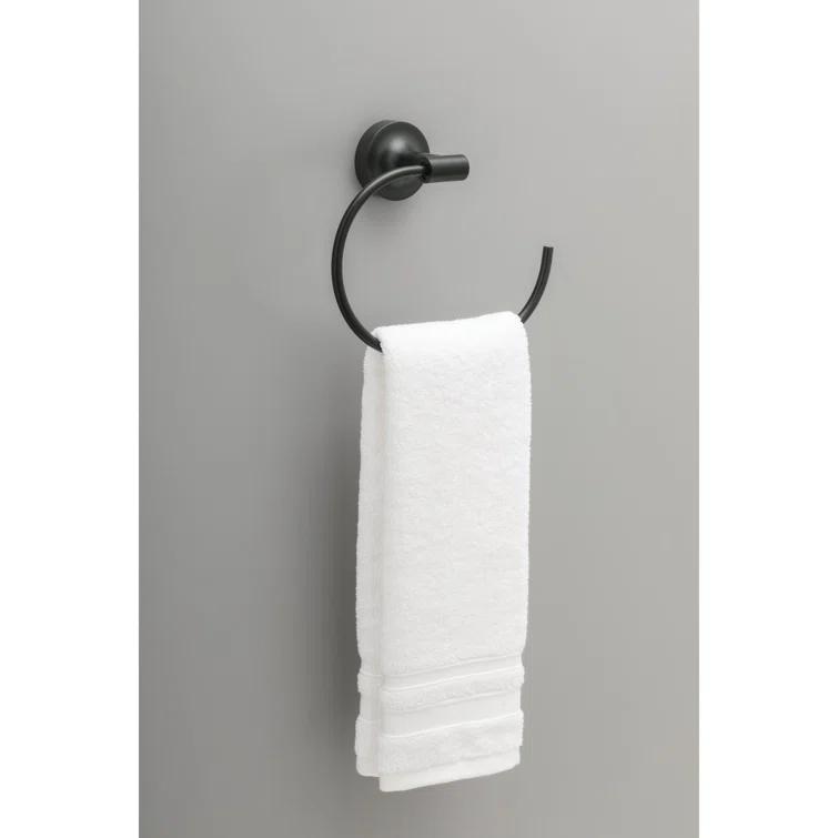 Voisin Round Open Towel Ring Bath Hardware Accessory in Matte Black