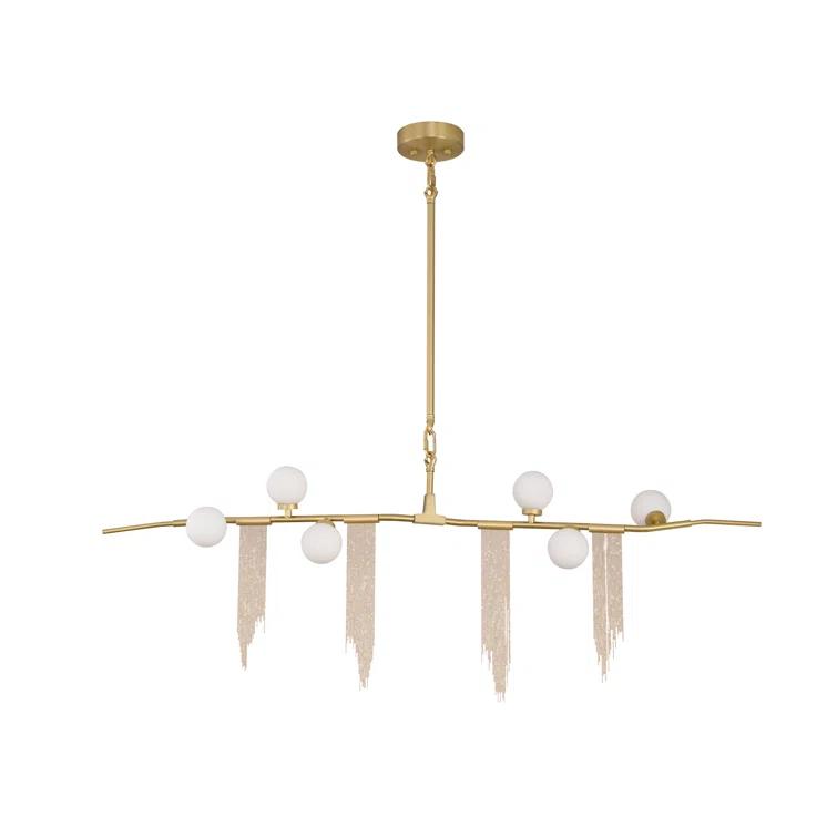 Bethel International Chandelier Gold Metal & Glass