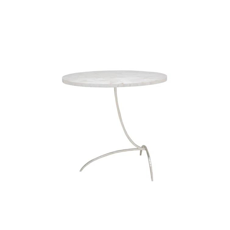 Maitland-Smith Clam Stone Top End Table