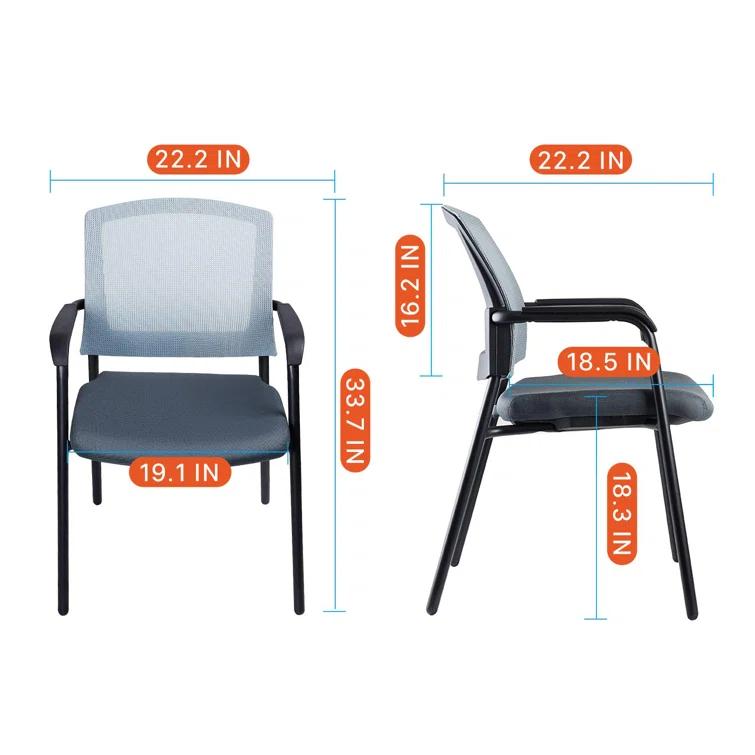 Inbox Zero Nashiya CLATINA Mesh Back 22.2" W Stackable Seat Waiting Room Chair with Metal Frame