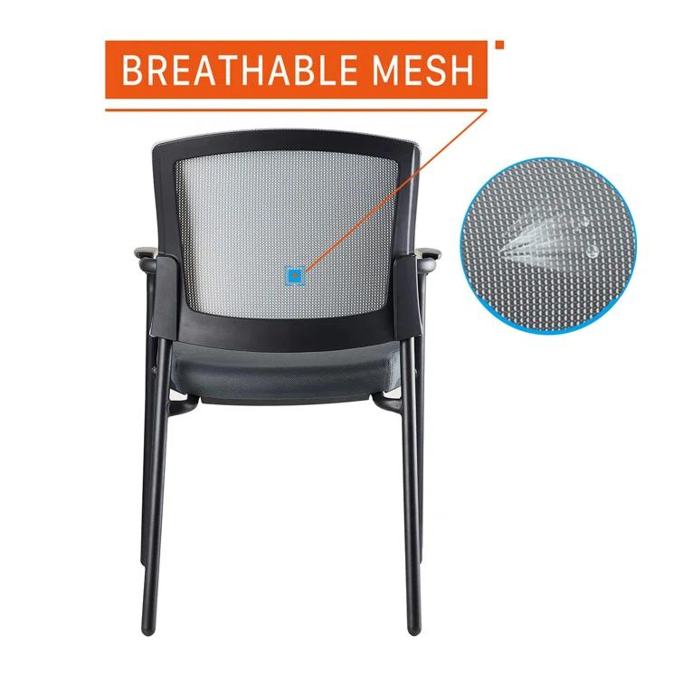 Inbox Zero Nashiya CLATINA Mesh Back 22.2" W Stackable Seat Waiting Room Chair with Metal Frame