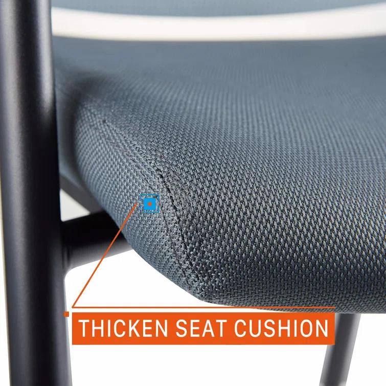Inbox Zero Nashiya CLATINA Mesh Back 22.2" W Stackable Seat Waiting Room Chair with Metal Frame