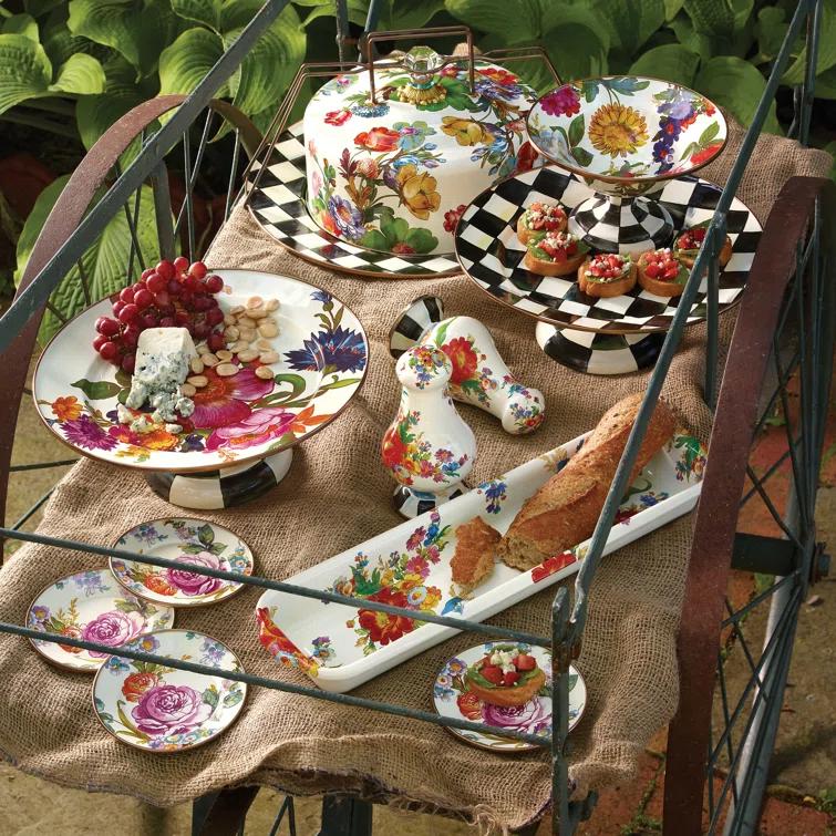MacKenzie-Childs Courtly Check® Pedestal Platter