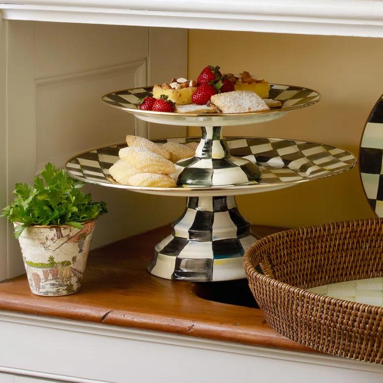 MacKenzie-Childs Courtly Check® Pedestal Platter