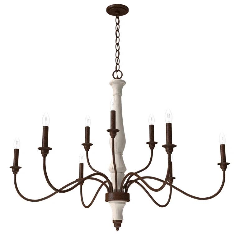 Hunter Fan Teren 9 - Light Candle Style Tiered Chandelier