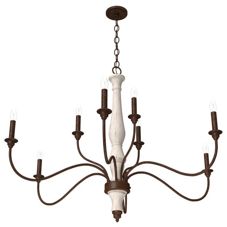 Hunter Fan Teren 9 - Light Candle Style Tiered Chandelier