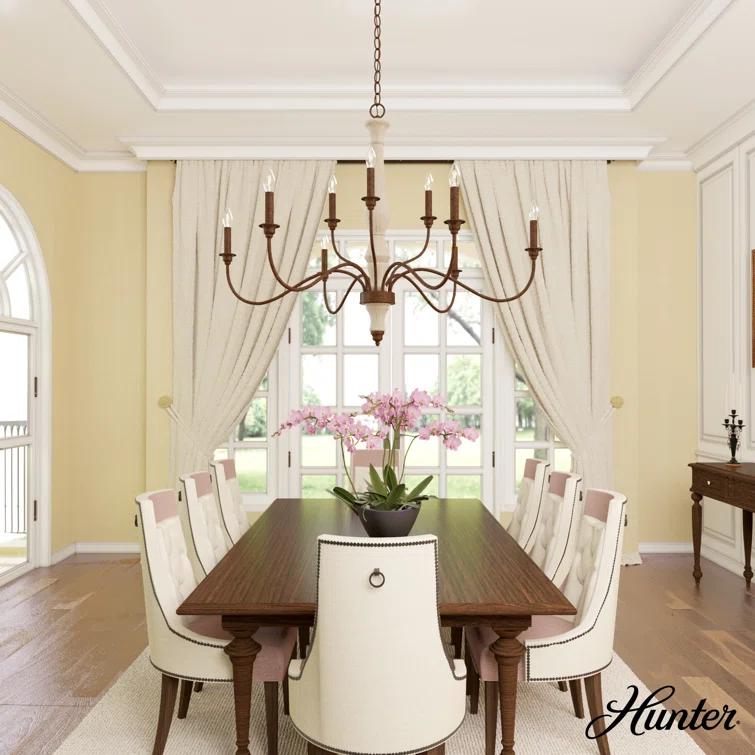 Hunter Fan Teren 9 - Light Candle Style Tiered Chandelier