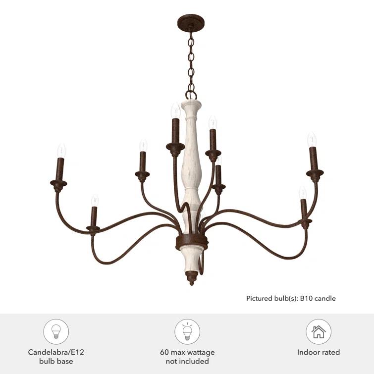 Hunter Fan Teren 9 - Light Candle Style Tiered Chandelier