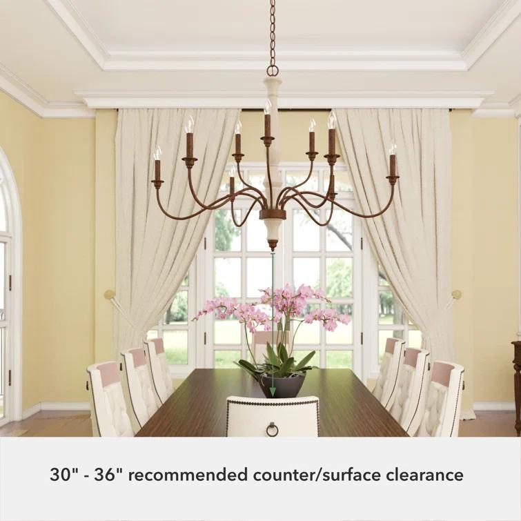 Hunter Fan Teren 9 - Light Candle Style Tiered Chandelier