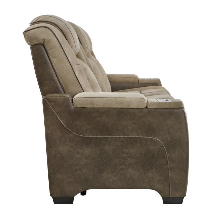 86'' Faux Leather Power Reclining Sofa