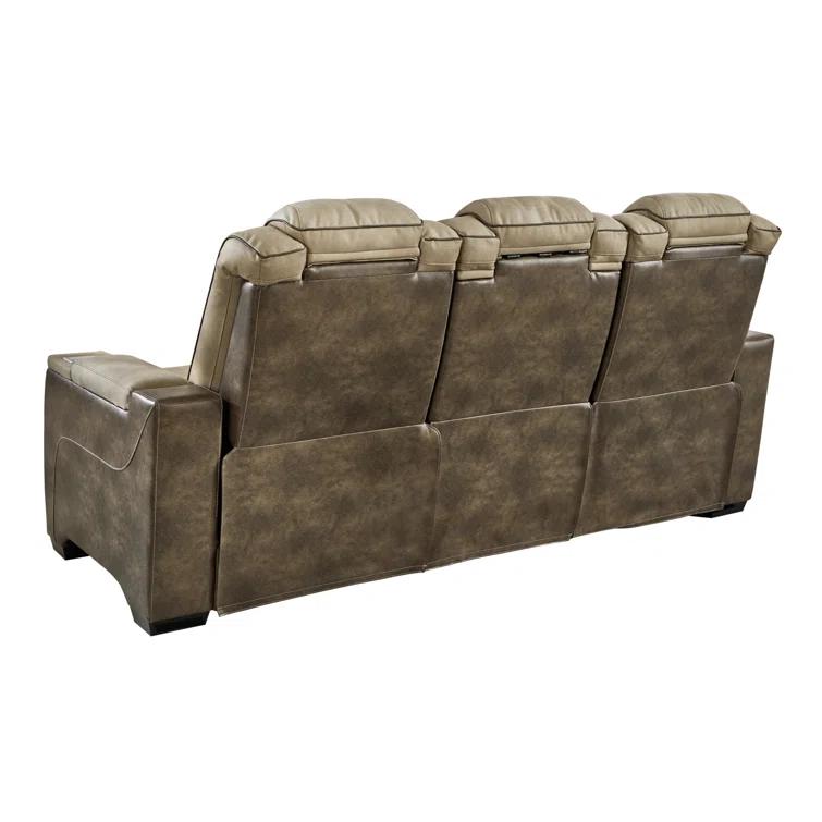 86'' Faux Leather Power Reclining Sofa