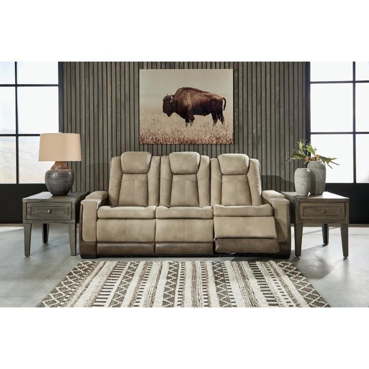 86'' Faux Leather Power Reclining Sofa