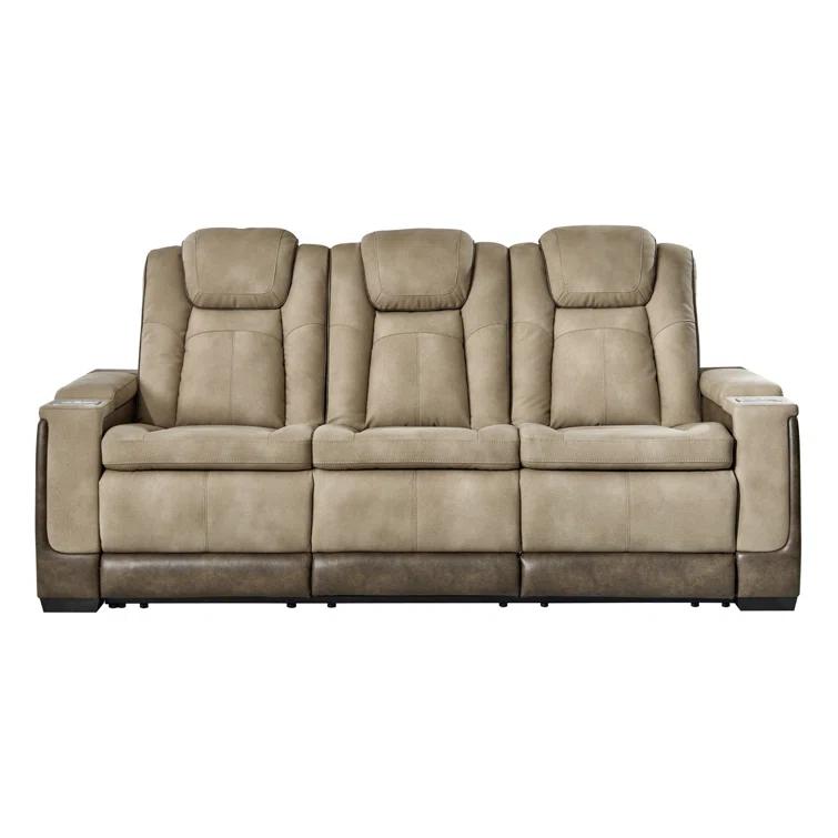 86'' Faux Leather Power Reclining Sofa