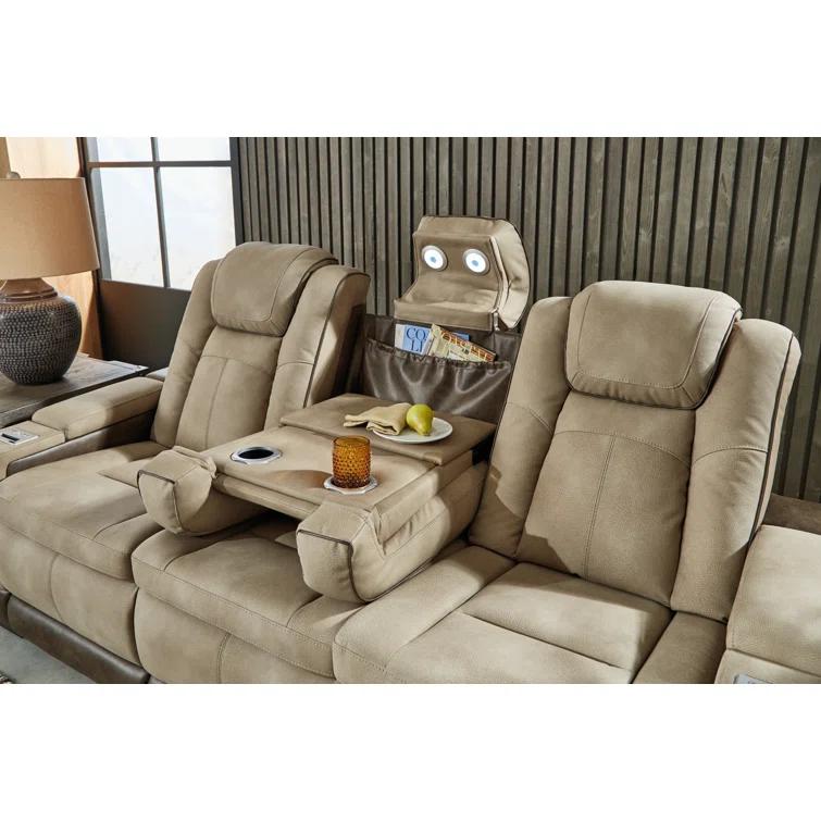 86'' Faux Leather Power Reclining Sofa