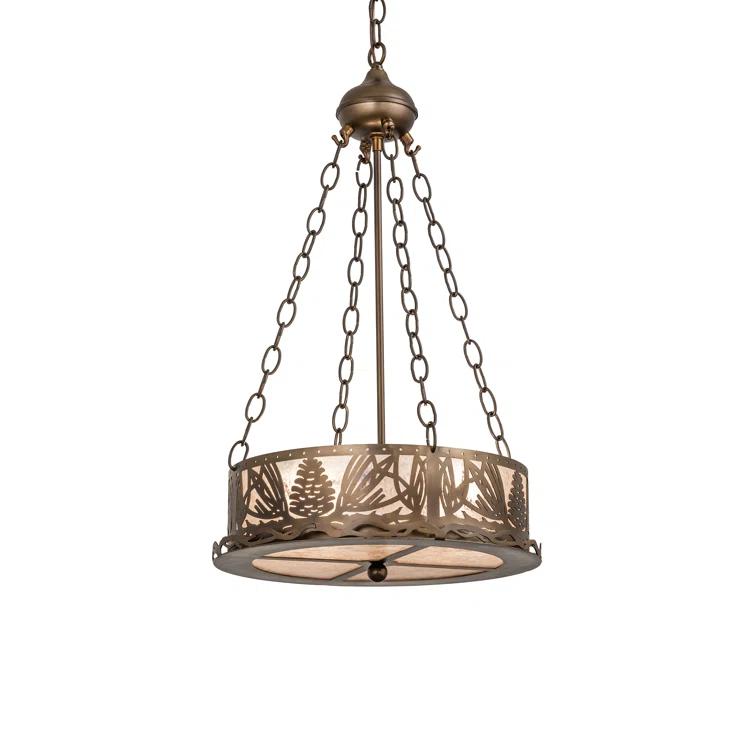 Rustic Lodge 2 - Light Drum Chandelier