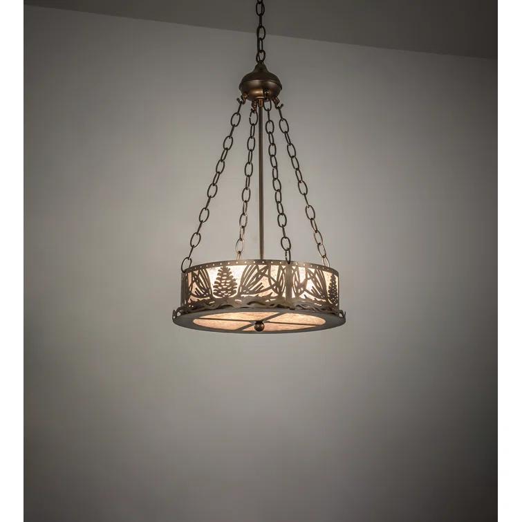 Rustic Lodge 2 - Light Drum Chandelier