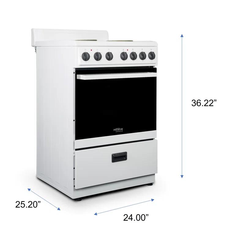 Premium Levella PRE2425GW Premium Levella 24" 2.7 Cubic Feet Smart Electric Free Standing Range with 4 Burners