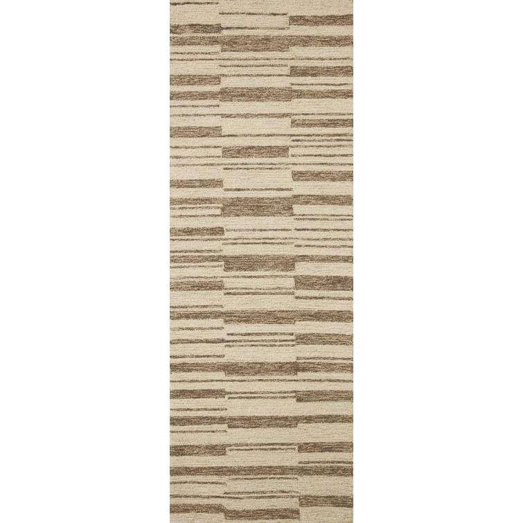 Chris Loves Julia x Loloi Chris Loves Julia x Loloi Polly Checkered Hand-tufted Beige/Tobacco Area Rug