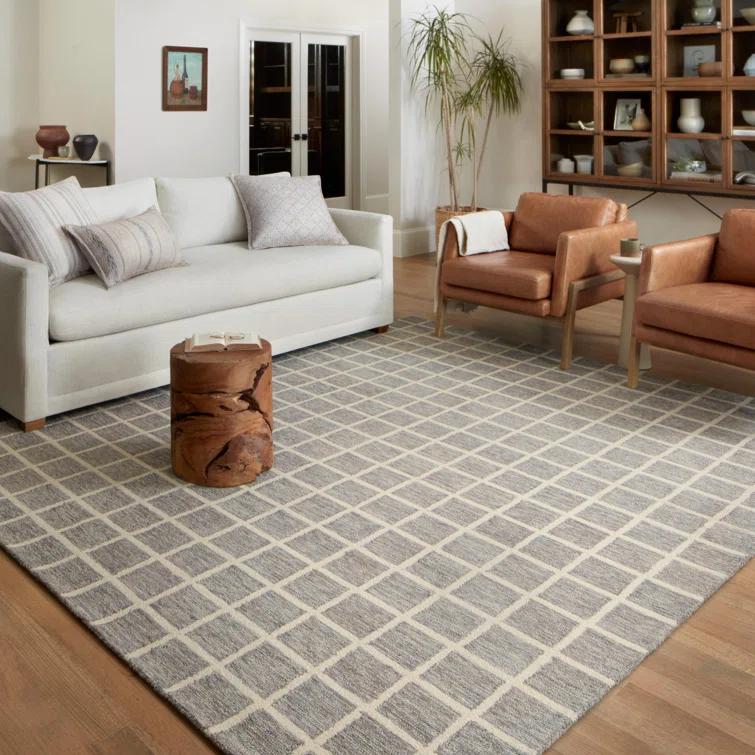 Chris Loves Julia x Loloi Polly Handmade Slate/Ivory Rug
