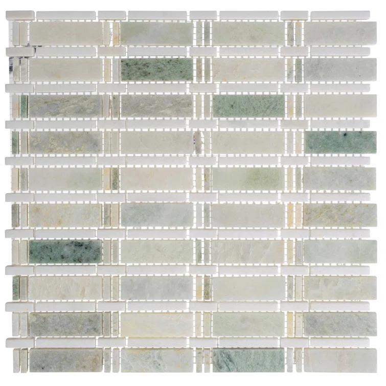 Evon 1" x 4" Natural Stone Mosaic Sheet Kitchen Backsplash, Bathroom, Shower, Pool, Wall and Floor Tile
