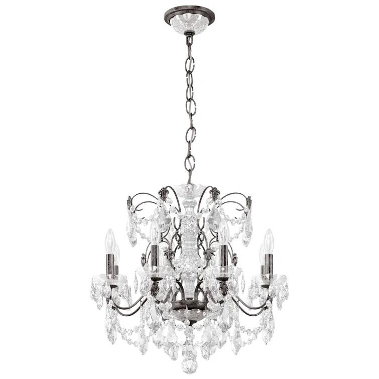 Century 8 - Light Glass Tiered Chandelier
