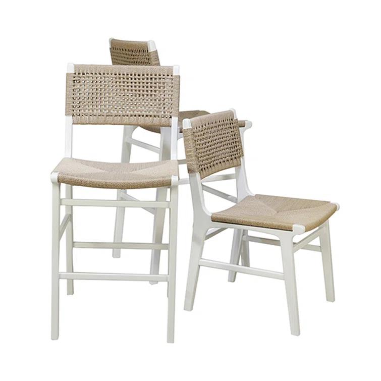 Matte White Lacquer & Cane Contemporary Side Chair