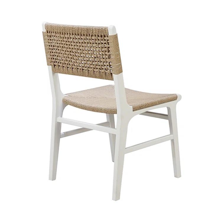 Matte White Lacquer & Cane Contemporary Side Chair