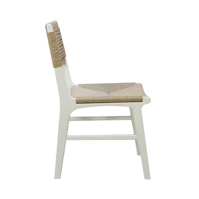 Matte White Lacquer & Cane Contemporary Side Chair