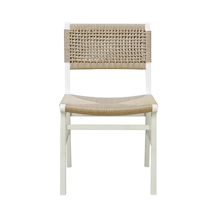 Matte White Lacquer & Cane Contemporary Side Chair