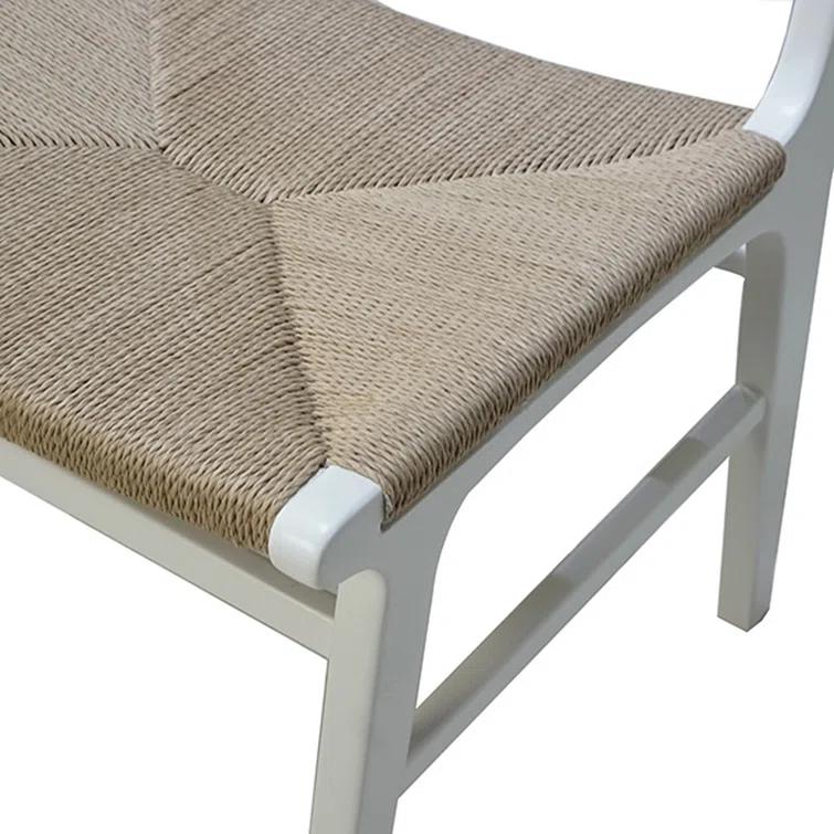 Matte White Lacquer & Cane Contemporary Side Chair
