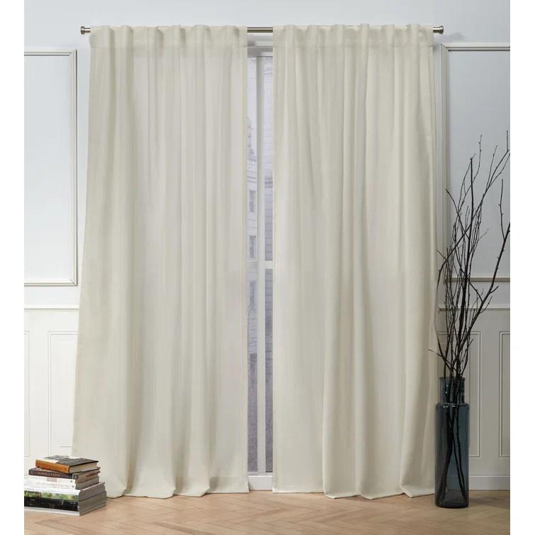 Nicole Miller Nicole Miller Faux Linen Slub Textured Hidden Tab/Rod Pocket Top Light Filtering Curtain Panel Pair (Set of 2)