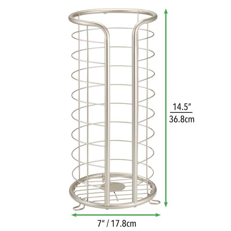 mDesign Metal Toilet Paper Holder Stand, Freestanding 3 Roll Reserve