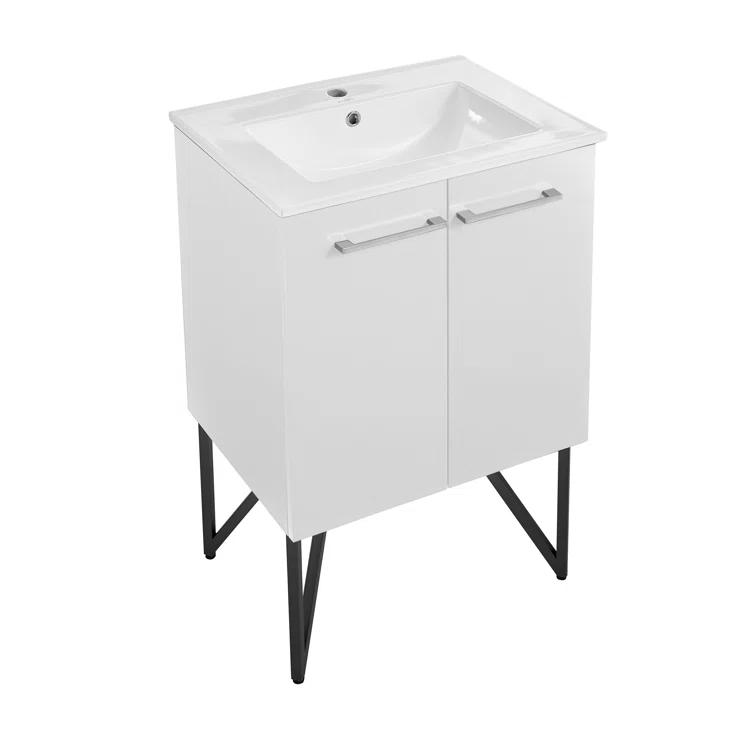 Annecy 24 In. Bathroom Vanity With Ceramic Sink Top