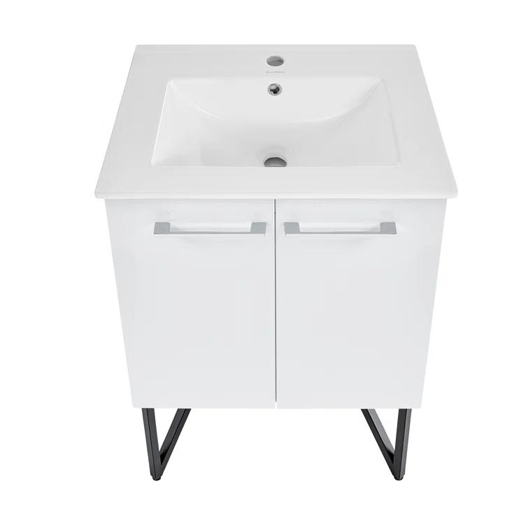 Annecy 24 In. Bathroom Vanity With Ceramic Sink Top