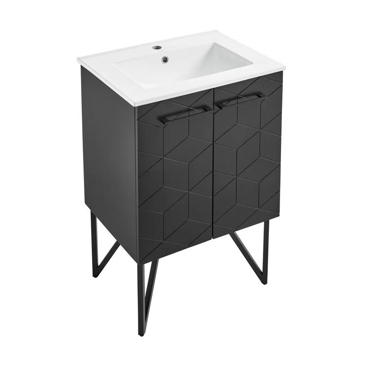 Annecy 24 In. Bathroom Vanity With Ceramic Sink Top
