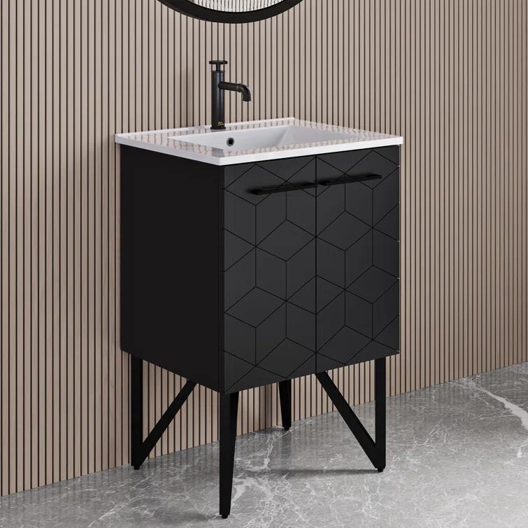 Annecy 24 In. Bathroom Vanity With Ceramic Sink Top