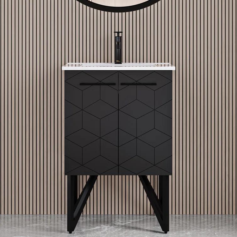 Annecy 24 In. Bathroom Vanity With Ceramic Sink Top