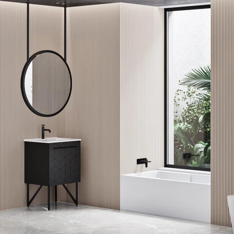Annecy 24 In. Bathroom Vanity With Ceramic Sink Top