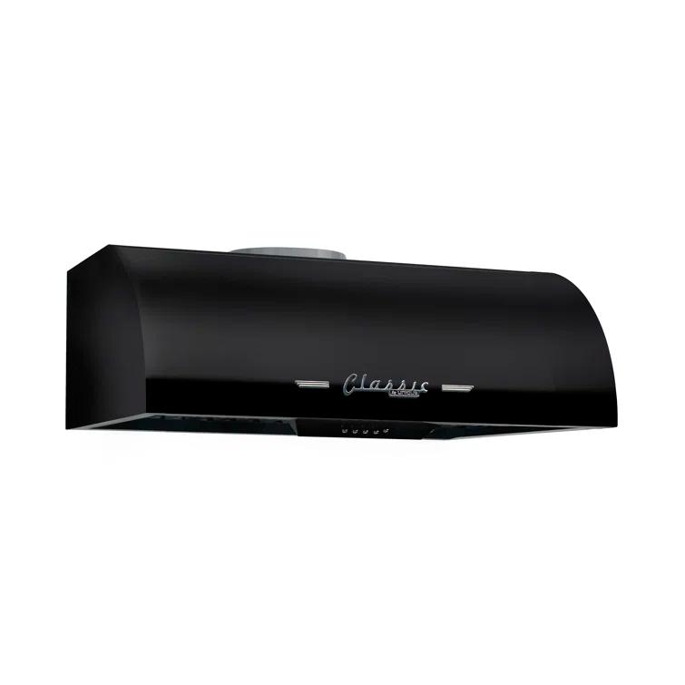 Classic Retro 24" 500 CFM Ducted Under Cabinet Range Hood with Stainless Steel Baffles and Light