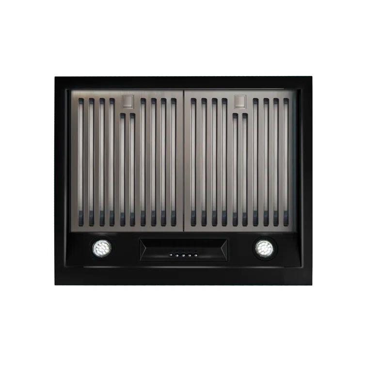Classic Retro 24" 500 CFM Ducted Under Cabinet Range Hood with Stainless Steel Baffles and Light