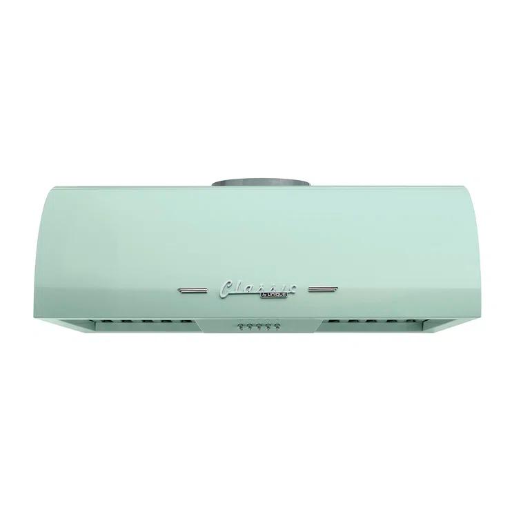 Classic Retro 24" 500 CFM Ducted Under Cabinet Range Hood with Stainless Steel Baffles and Light