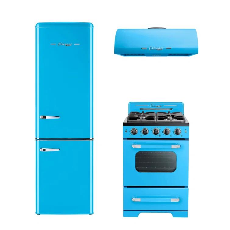 Classic Retro 24" 500 CFM Ducted Under Cabinet Range Hood with Stainless Steel Baffles and Light